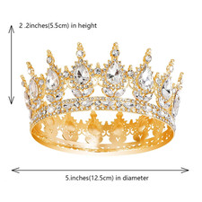 Rhinestone Queen Crown  Tiara Crystal Bridal Headpiece for Weddings  Parties
