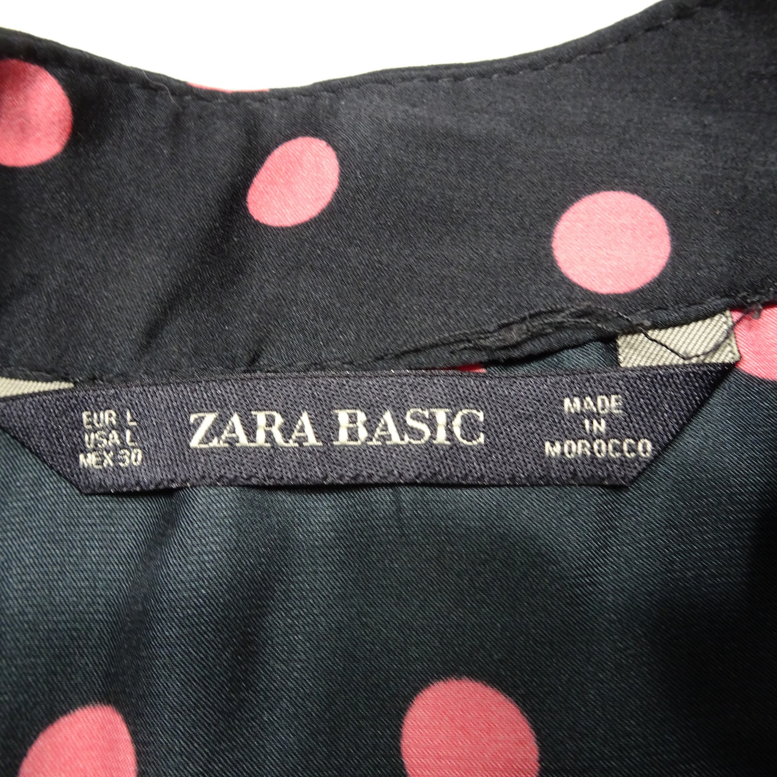 Zara Basic Size L Polka Dot Button Side Long Slee… - image 9