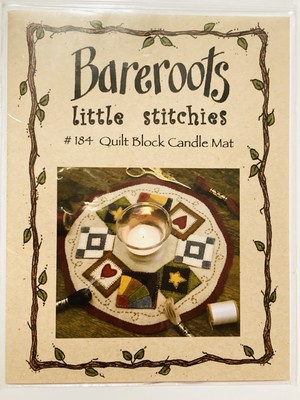 Quilt Block Candle Mat Bareroots Little Stitches Wool Felt Applique Pattern