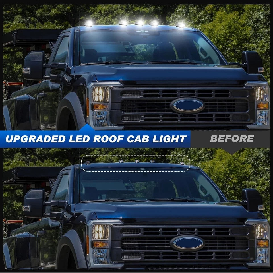 For 17-22 Ford F250 F350 F450 F550 Super Duty Smoked LED Cab Roof Marker Light - Image 3 of 4