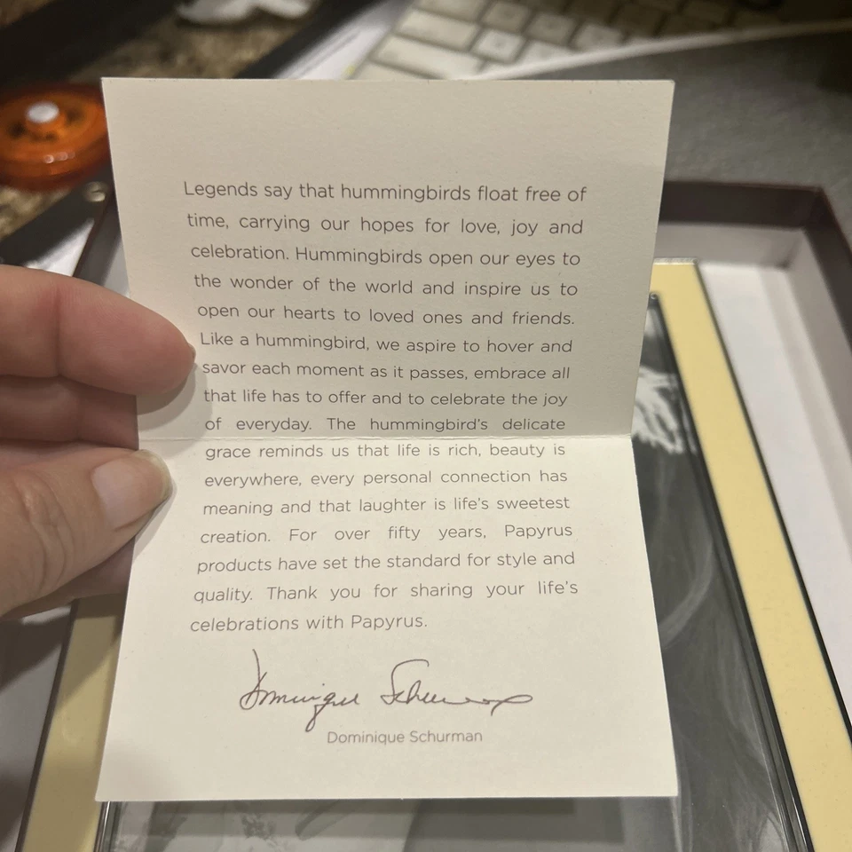 Papyrus Photo Metal Frame 5X7 Easel Jewels Crystals hearts Enamel cream - Image 2 of 4