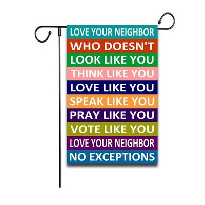 love thy neighbor garden flag Love your Neighbor Yard Sign Garden Flags Rusti...