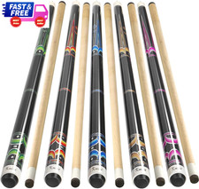 58" Pool Cue Stick Set 18  21oz Canadian Maple Billiard Cues Multiple Colors Adul