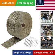 Titanium Exhaust Heat Tape Wrap, 2  x 50 Ft, Motorcycle Fiberglass Heat Shield