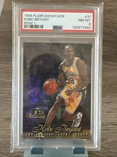 1996 Flair Showcase Row 1 #31 KOBE BRYANT Rookie RC Los Angeles Lakers ~ PSA 8