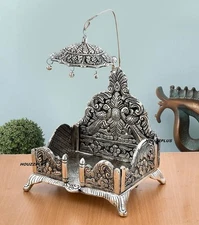 Handicraft Aluminium Laddu Gopal Singhasan For Home Temple, 10.2 Centimeters