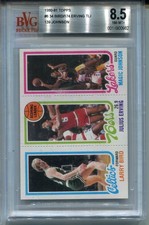 1980 Topps Larry Bird Magic Johnson Rookie Card BVG 8.5 NM MINT+ Dr J Graded. rookie card picture