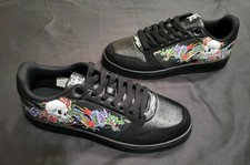 Ed Hardy Skull Dragon Print Black Sneakers Men Size 10.5 NWT