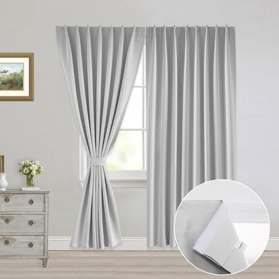 Muamar No Drill Blackout Curtain, Easy Install Window Curtain Panels, Portabl...