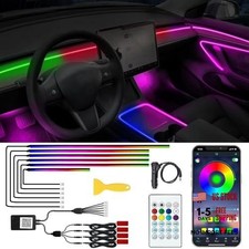 Acrylic Interior Car LED Lights with Remote and Wireless APP 10 in 10 IN 1