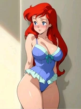 2.5x3.5" Aceo Print HD Mini Photo Cartoon Waifu Princess Ariel
