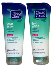 2 X Clean & Clear Deep Action Cream Cleanser Salicylic Acid 6.5 oz OLD FORMULA