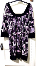 FLASH SALE!! Womesn BLUSH STRETCHY BOHO Dress XL Purple Black Ivory Pink 3/4 Slv