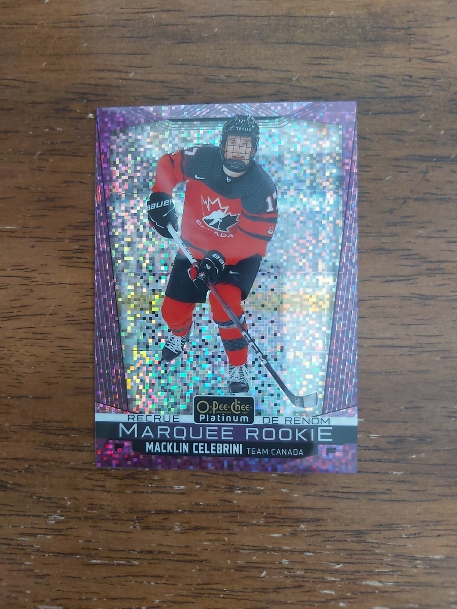 2024-25 O Pee Chee Macklin Celebrini Platinum Preview Violet