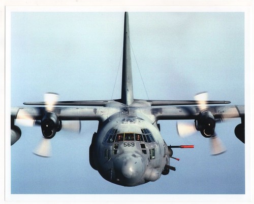 1988 USAF Front View AC-130 Hercules Gun Ship Near Hurlburt Field 8x10 Photo