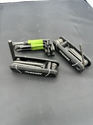 Husky Folding Hex & Torx Key Wrench Lot   SAE & Star Keys Multi-Tool Sets 