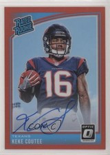 2018 Donruss Optic Rated Rookie Red Prizm Auto 24/50 Keke Coutee #176 Auto 0a6