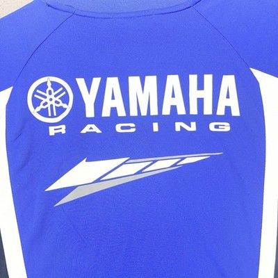 Yamaha Shirt Adult F Blue White Racing Motocross Dirt Bike Blue