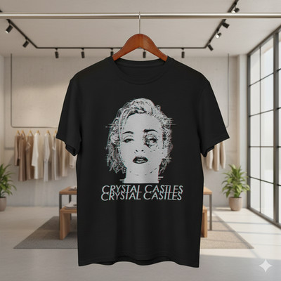 Crystal Castles Glitch Portrait Graphic T-Shirt Black - T155