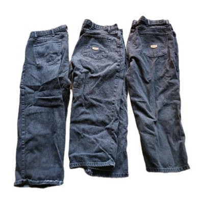 Red Kap Black Jeans Lot of 3 Mens 46x26 Work Pants Hemmed Short Cropped Workwear