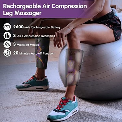 QUINEAR RECHARGEABLE LEG MASSAGER CIRCULATION CORDLESS AIR LEG COMPRESSION