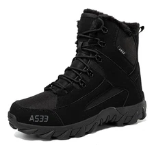 Winter Keep Warm Tactical Hiking Shoes Men and Women Plus Velvet Combat Boots  