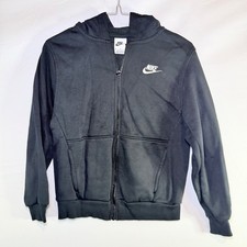 Nike Kids Boys Girls Black Full Zip Hoodie Fleece Jacket Futura Logo Size Medium
