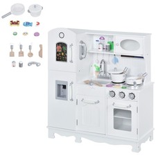 30x11.75x34.75in Learning Pretend Kitchen with Accessories, White