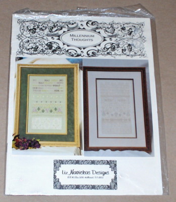 Liz Navickas ''Milllennium Thoughts'' Cross Stitch Sammpler Patterns w/ Charms