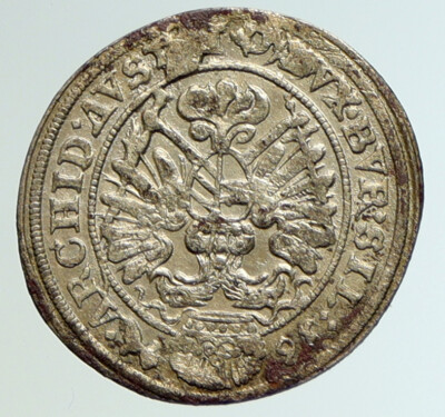 1695 BOHEMIA Kingdom SILESIA LEOPOLD I OLD Antique Silver 3