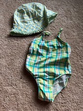 WAVE ZONE ~ Baby Girl Swimsuit and Hat ~ Size 24 months ~ VACATION POOL BEACH