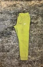 Nike Men's Cotton Tech Fleece Joggers Lime Green Size L🔋🔋🔋