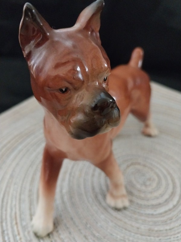 Vintige Ucagco Ceramic Boxer Figurine Hand Painted JAPAN