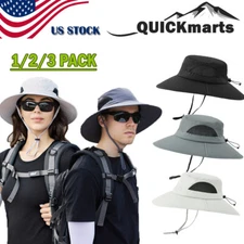 1-3PCS Unisex Bonnie Bucket Hat Wide Brim Sun Mesh Cap Breathable UV Protection