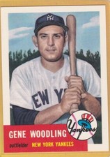 1991 TOPPS ARCHIVES 1953 SERIES BASEBALL GENE WOODLING #264 YANKEES NMMT+ *A2540