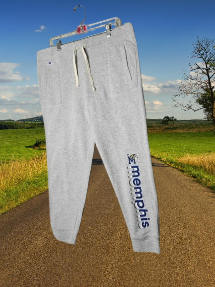 Champion Sweatpants  Mens L University of Memphis  Gray  Draw Strings Joggers