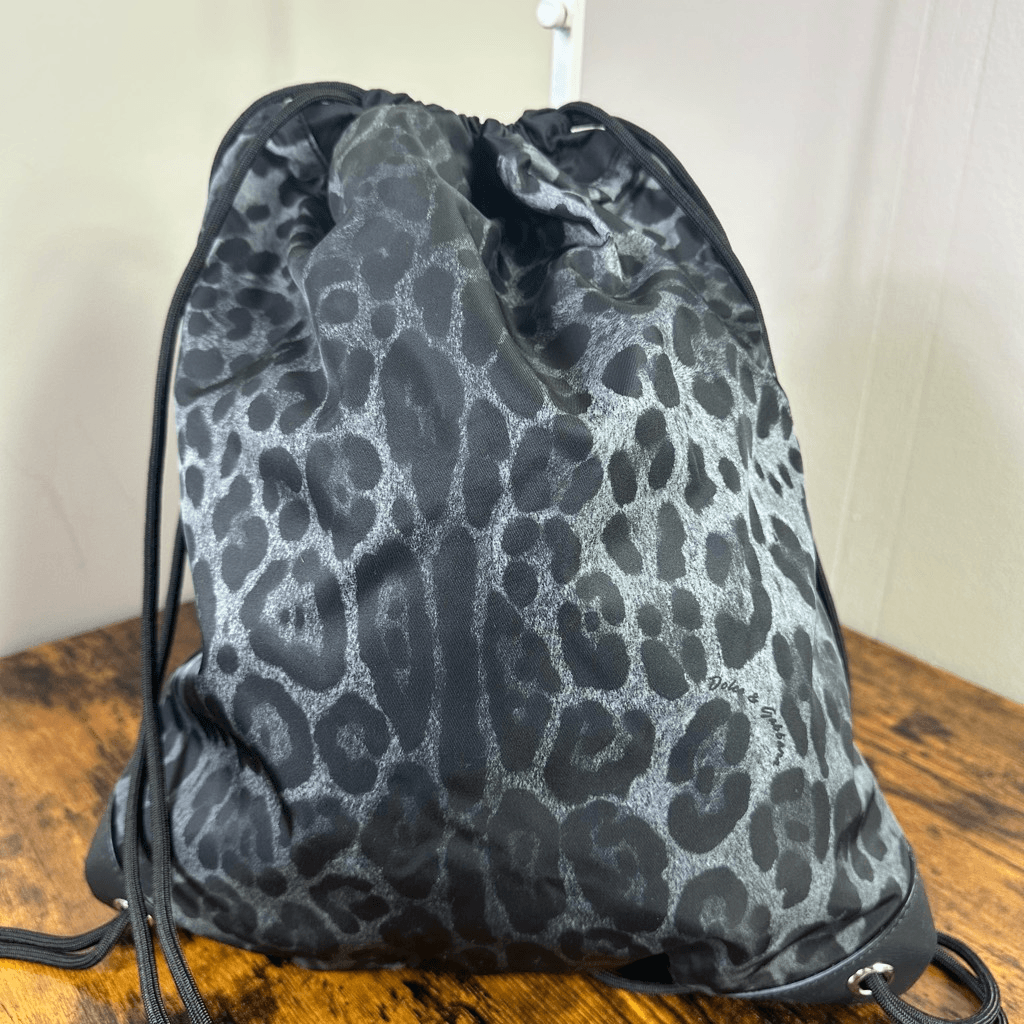 Dolce & Gabbana Leopard Animal Print Nylon Knapsack Backpack 