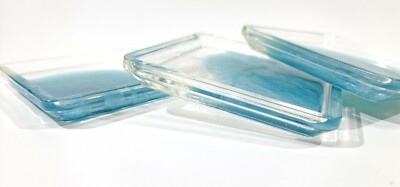 Handmade Blue & Clear 4-Piece Resin Coasters Set, Gift, Table Decor, Bar Kitchen