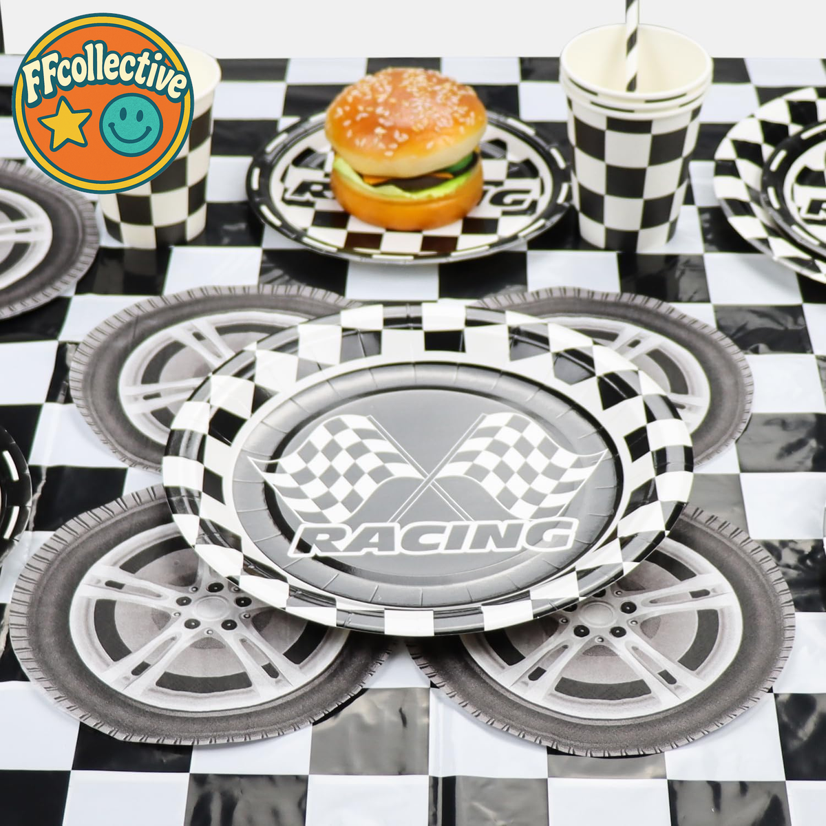 Partyaccessoires voor de racesport,Include Racing Car Party Plates Cups