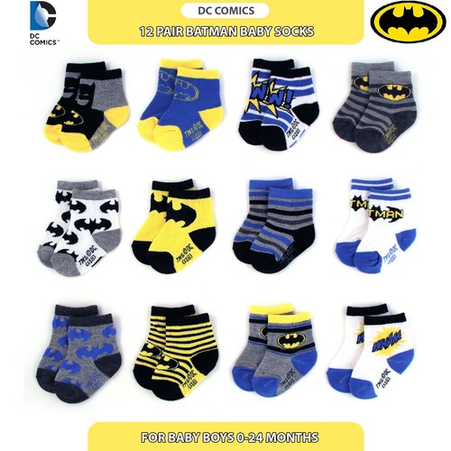 DC Comics Assorted Superhero Characters 12 Pair Socks Set, Baby Boys, Age 0-24M - Picture 7 of 49