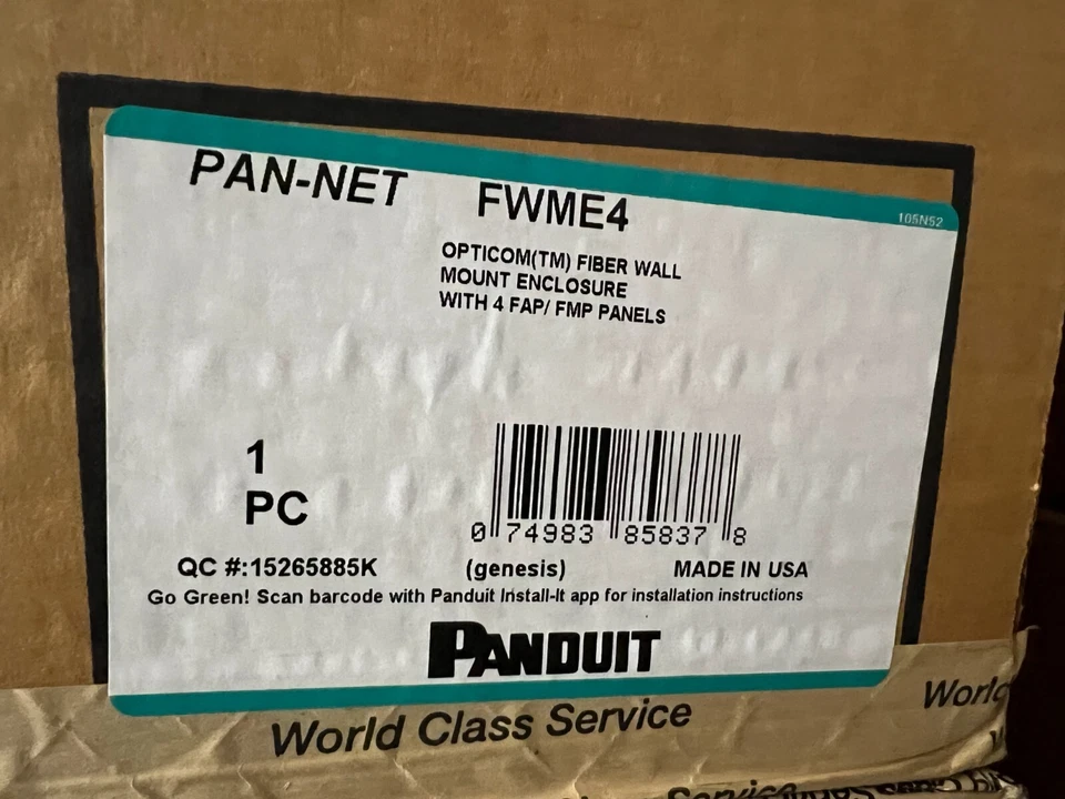 Panduit Opticom Wall Mount Fiber Enclosure, Black, 4 Ports FWME4 FWME2 - Image 2 of 3