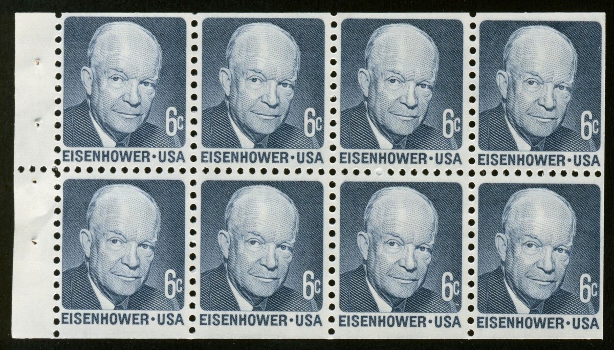 1393a 6c Eisenhower, Booklet Pane-Dull Gum, Mint **ANY 5=FREE