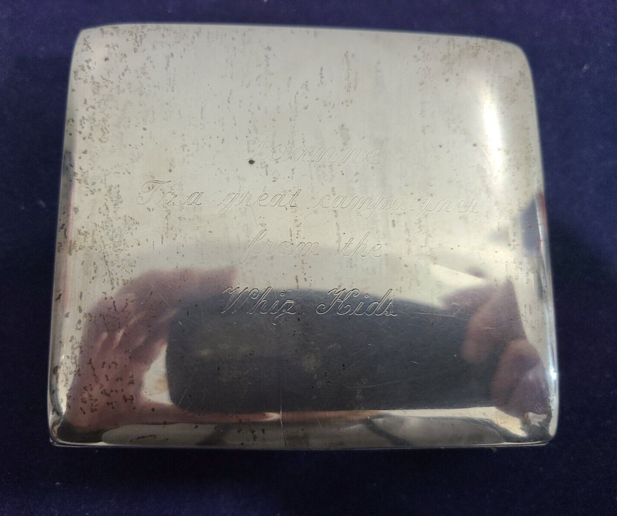 Poole #14 Large Sterling Silver Cigarette Case Wood Lined, From