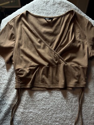 Shien Rib Knit Crop Top - Chocolate Brown size curve 2xl