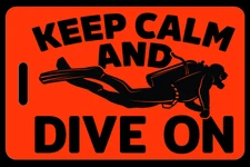 Personalized Hi-Viz Orange Keep Calm and Dive On Luggage/Gear Bag Tag