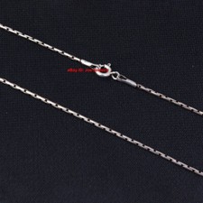 Real 925 Sterling Silver Women Necklace THIN 1.5MM Round Link Chain 15.7INCH