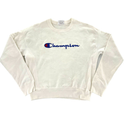 Champion Reverse Weave Womens S Cream Sweatshirt Crew