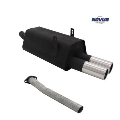 Novus Sport Auspuff Endschalldämpfer 2x76 rund Stahl paßt für BMW E36 320i 323i