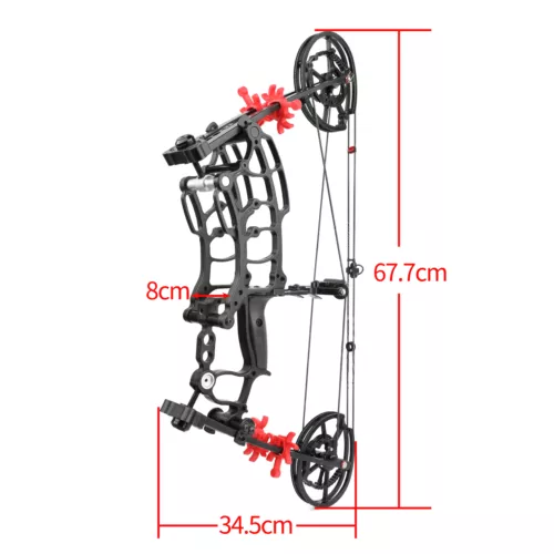 Compound Bow 40-65lbs Archery Steel Ball Arrows Dual-use Hunting Fishing - Imagen 3 de 11
