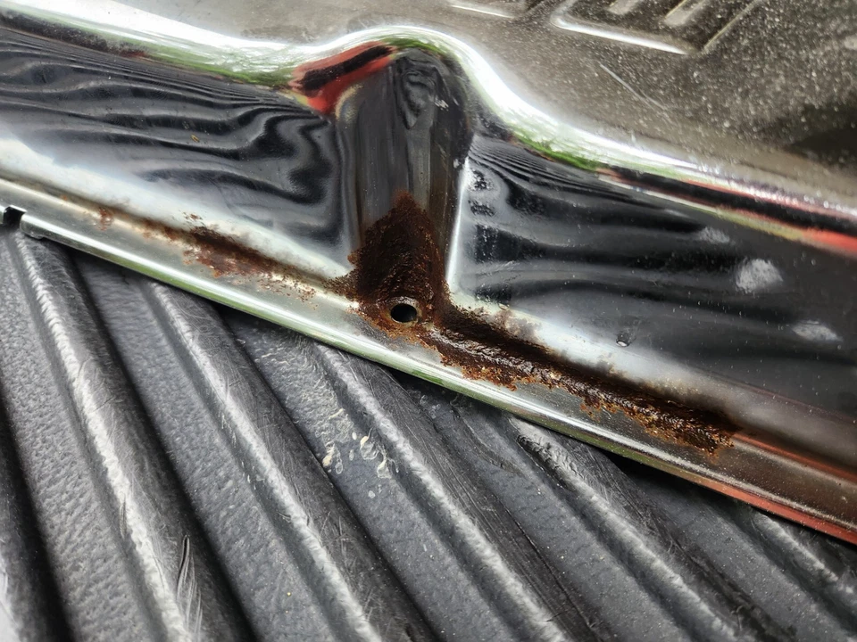 USED PAIR Moroso Valve Cover Covers Stamped Chromed fits Ford 302 351W 5.0L 5.8L - Image 2 of 4